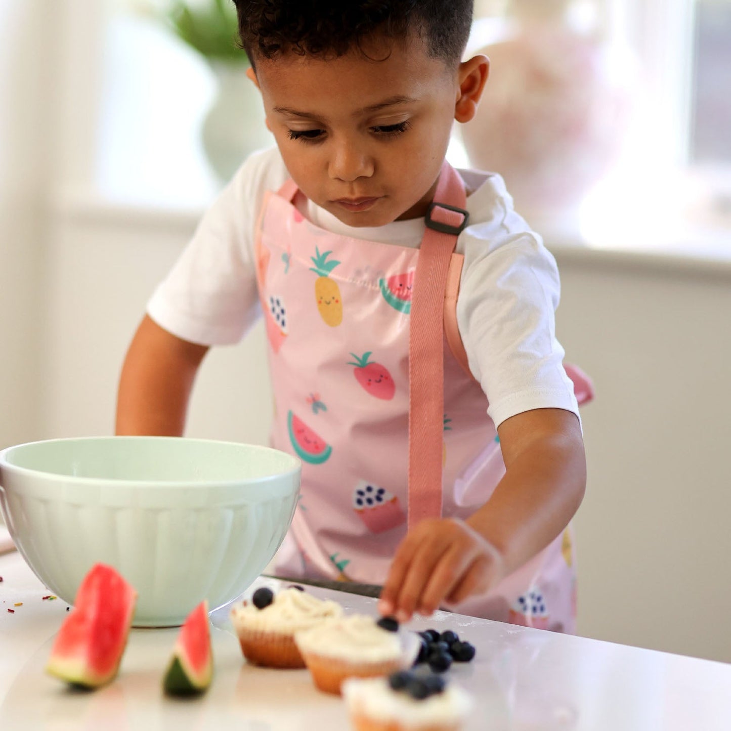 Children’s Wipe-Clean Baking Apron | Pink Yummy Treats