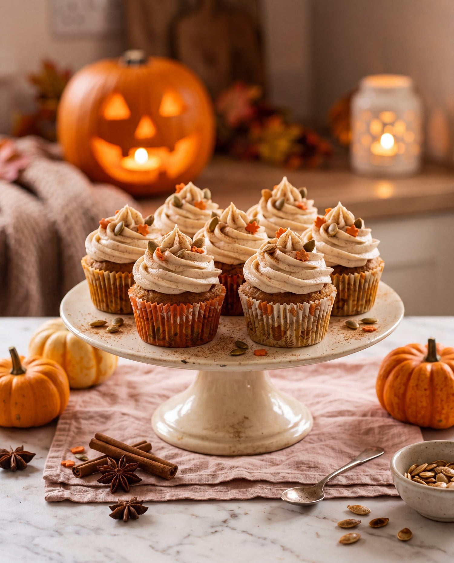 Sugar-free pumpkin spice cupcakes for Halloween