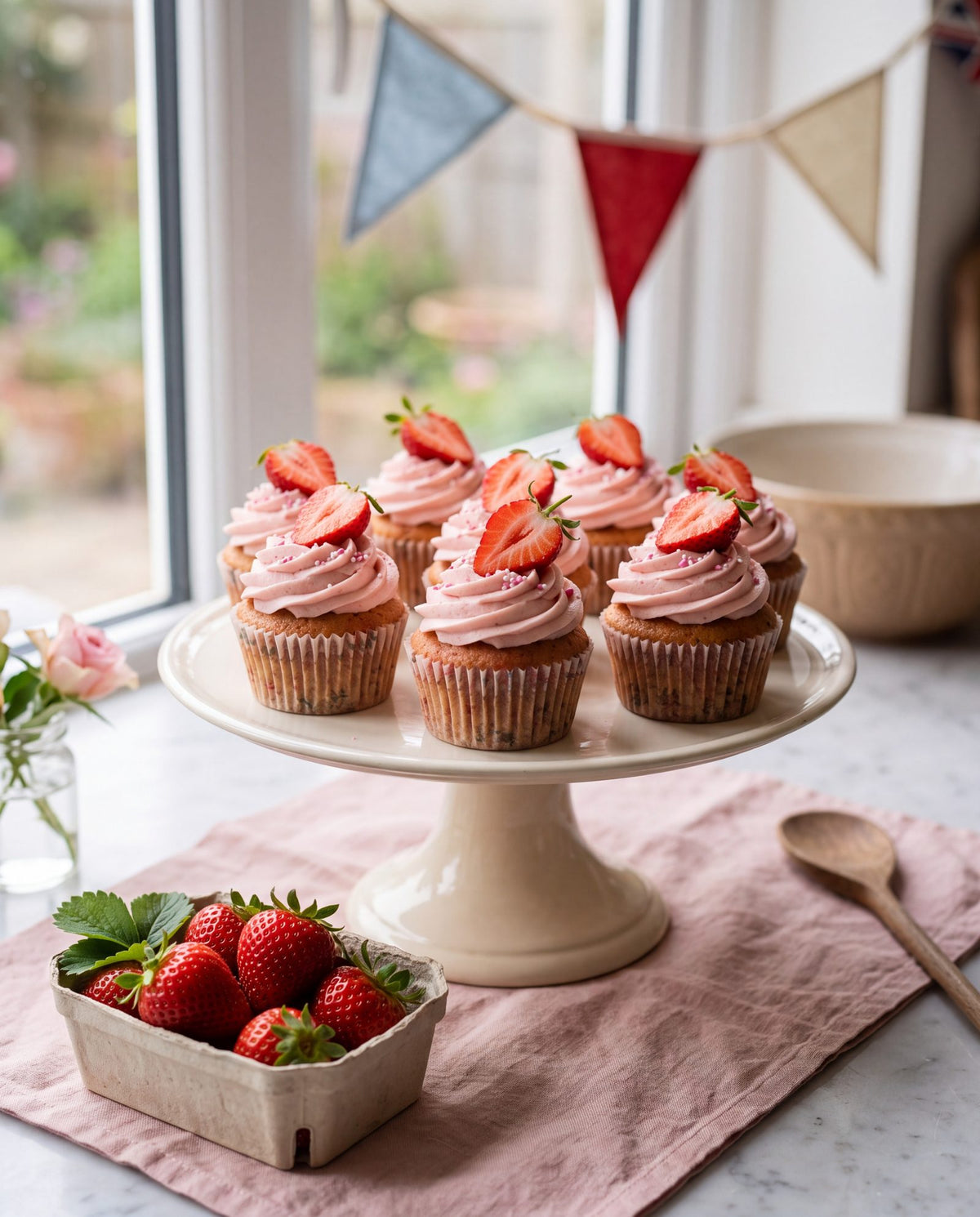 Sugar-free strawberry cupcakes